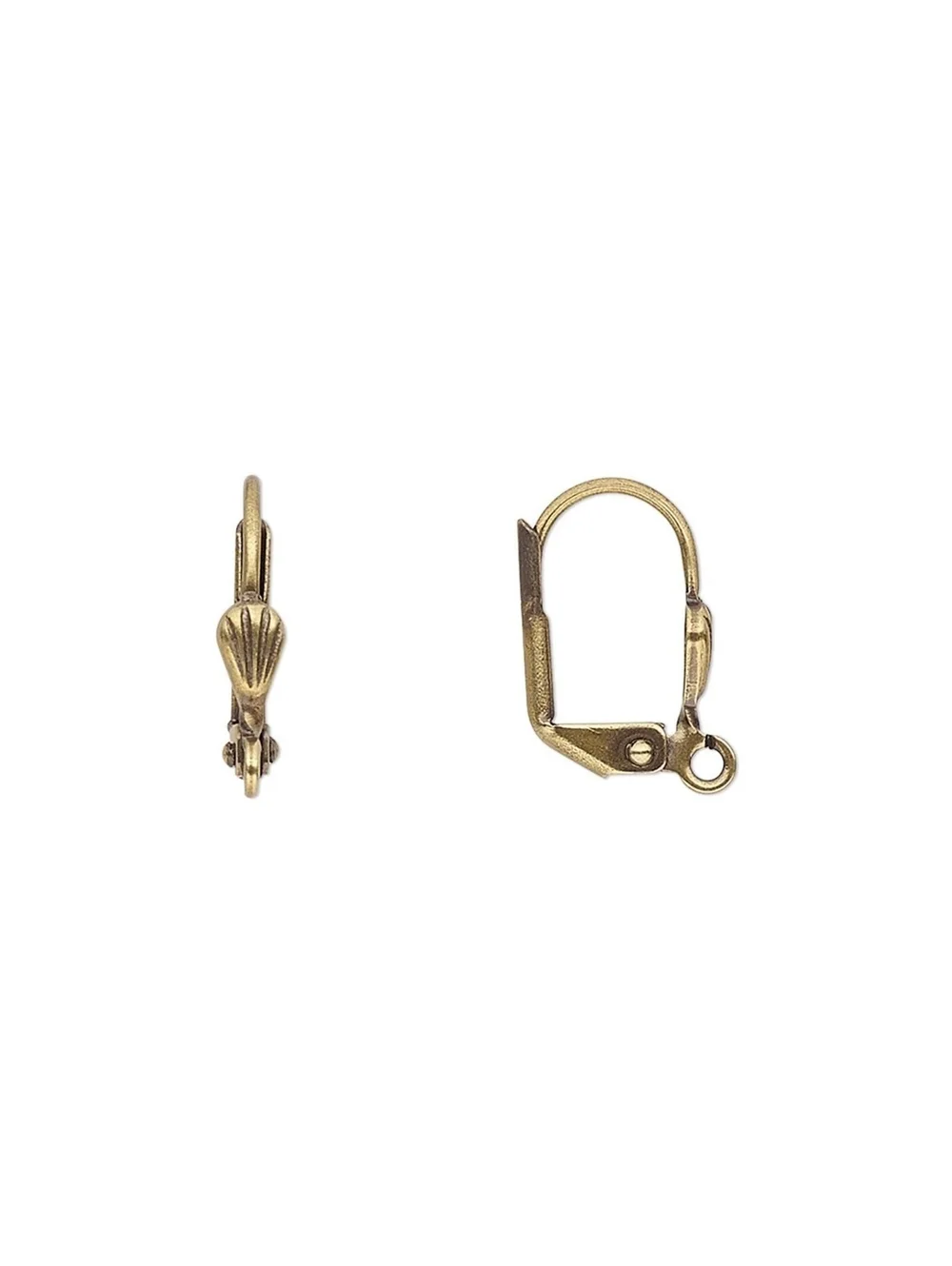 Antiqued Brass Steampunk Leverback Shell Ear Hooks Earring Findings 10 pcs